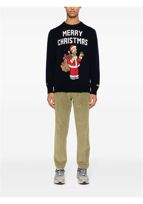 Maglione blu navy in lana e cashmere Merry Christmas MC2 | HERON-MERRY HOMER61